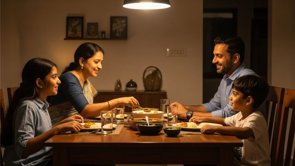 happy family dinner routine