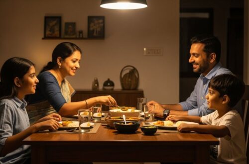 happy family dinner routine