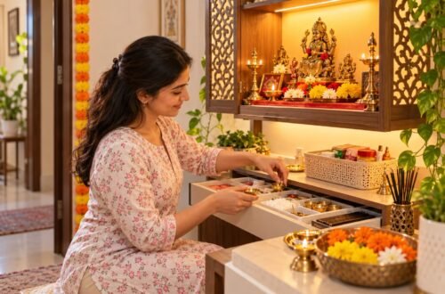 puja room organization ideas